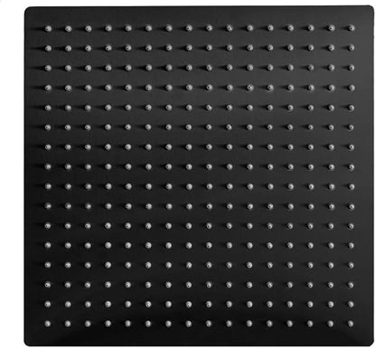 Hoimpro 12 Inch Square Rain Shower Head, Large Waterfall Rainfall Showerhead, High Pressure Stainless Steel Rainfall Rainhead, 116 Ultra-Thin Water Saving Design with Silicone Nozzle, Matte Black