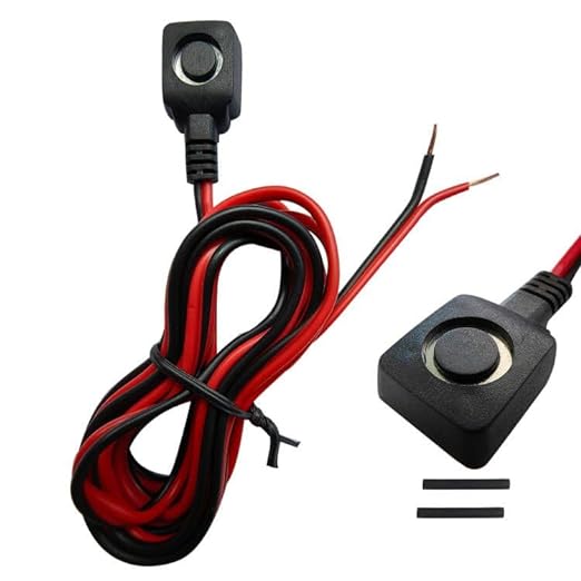 12V 24V Momentary Push Button Switch, 0.5M Pre-Wired Cable and Double-Sided Tape for Easy Installaton