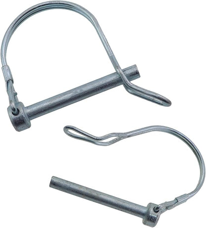 8PCS D-Type Ear Locking Pin Heavy Duty Safety Coupling Pin 6x50mm Round Spool Safety Locking Pin Square Spring Pin Retainer for Farm Trailer Lawn Trailer Chock Pin