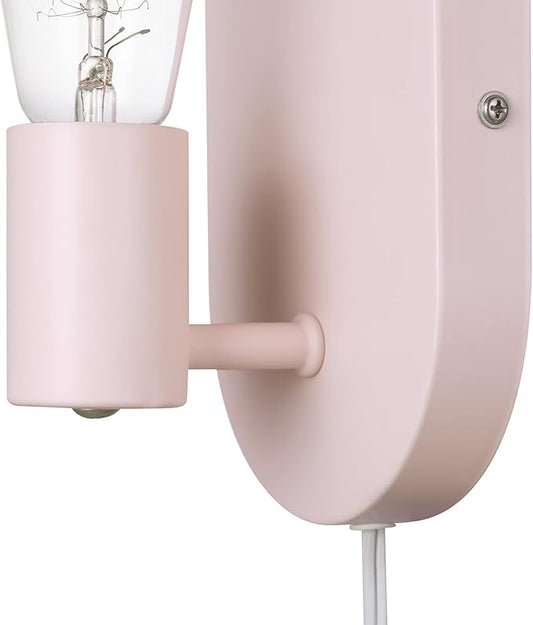 GLOBE Electric 52102 Kiel 1-Light Plug-in or Hardwire Wall Sconce, Matte Pink, Bulb Not Included