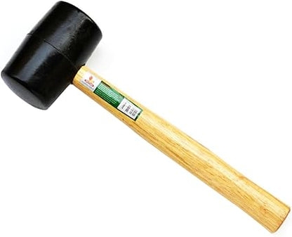Gadpiparty 500g Black Double Headed Rubber Mallet Hammer for Woodworking and Glass Installation