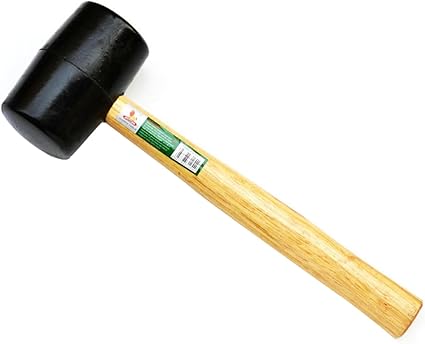 Gadpiparty 500g Black Double Headed Rubber Mallet Hammer for Woodworking and Glass Installation