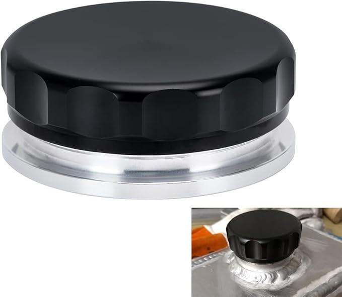 PTNHZ OD 2"50.8mm Aluminum Alloy Weld Billet On Filler Neck Cap Oil Fuel Water Tank Black