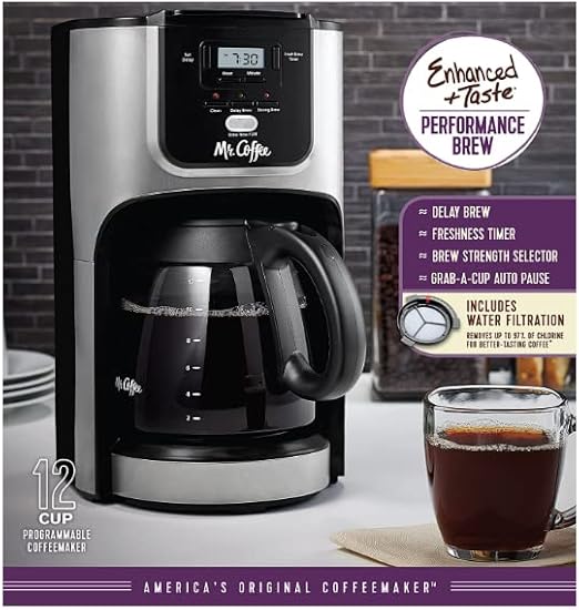 Mr. Coffee 12-Cup Coffee Maker Rapid Brew System Programmable Coffee Maker