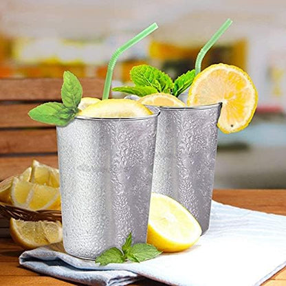 6 Pack 8 oz Stainless Steel Kids Cups, Children's Pint Cups, Stackable Metal Cups, Shatterproof Drinking Glasses