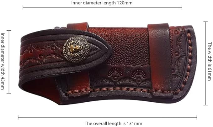 Jamal New Hand Made Carved Cow Leather Sheath for Folding Knife Cover Pouch Belt Clip