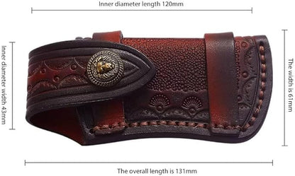 Jamal New Hand Made Carved Cow Leather Sheath for Folding Knife Cover Pouch Belt Clip