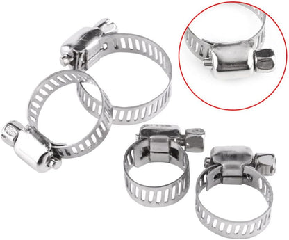 8pcs Adjustable Stainless Steel Screw Band Hose Clamps Fuel Pipe Worm Gear Clip,13mm,19mm
