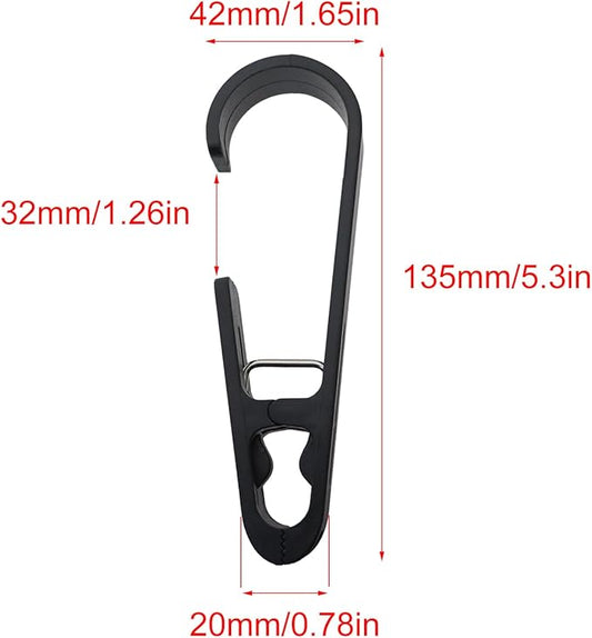 4PCS Coat Clip Towel Clip Bathroom Hanging Swivel Clothespin Hook 135mm Multi Purpose Clothespin Hook Towel Clip Storage Hanging Curtain Clip Hook Balcony Drying Clothespin Black and White