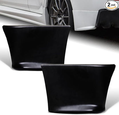 Rear Bumper Lip Aprons fit for Compatible with 2008-2015 Lancer Evolution 10 X, Black Rear Bumper Lip Aprons Polyurethane, EVO-Style Black Rear Bumper Mud Guards