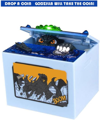 Electronic Coin Money Box, Automatic Stealing Coin Monster Dinosaur Coin Bank Piggy Toy Musical Movement Money Box Anime