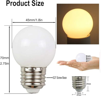 3 Pack E27 G45 2W Screw Cap Coloured LED Light Bulbs Festoon Party Lights for Indoor Outdoor Use