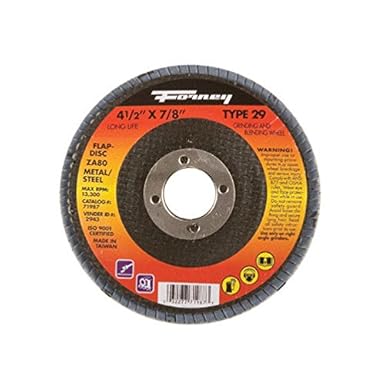 Forney 4-1/2 in. Dia. x 7/8 in. Zirconia Aluminum Oxide Flap Disc 80 Grit Fine 13300 rpm 1 pc.