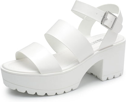 Platform Heels for Women Lightweight Chunky Open Toe Stylish Comfortable Fisherman Sandals with Adjustable Ankle Strap