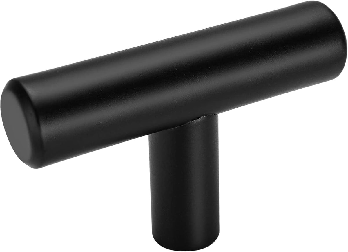 Goldenwarm 5 Pack Black Cabinet Knobs T Bar Knobs and Pulls Drawer Handles for Cupboard Hardware Bedroom Furniture, Single Hole Black Hardware
