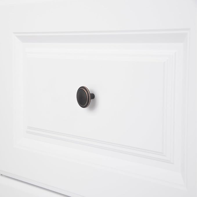 Basics Straight Top Ring Cabinet Knob, 1.25-inch Diameter, Oil Rubbed Bronze, 10-Pack