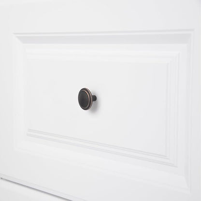 Basics Straight Top Ring Cabinet Knob, 1.25-inch Diameter, Oil Rubbed Bronze, 10-Pack