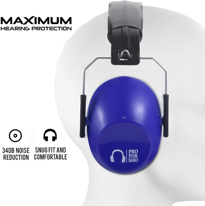 Pro For Sho 34dB Shooting Ear Protection - Special Designed Ear Muffs Lighter Weight & Maximum Hearing Protection