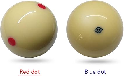 Lixada Billiards 2-14" Regulation Size BilliardPool Ball - Pro Cup Cue Ball with 6 RedBlue Dots, White