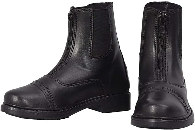 TuffRider Children's Starter Front Zip Paddock Boots | Kids Equestrian Horse Riding English Boots