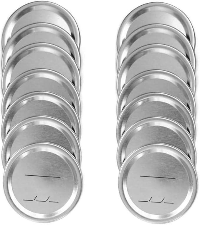Canning Lids Regular Mouth for BallKerr Jars, Split-Type Metal Jar Lids with Silicone Seals, Silver, 14 PCS