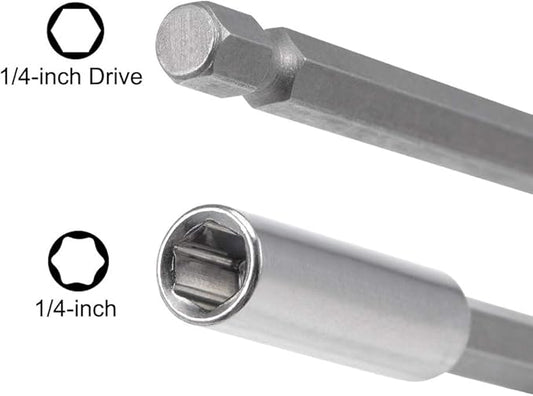 uxcell 5 Pcs 14 Inch Hex Shank by 2.36 Inch Magnetic Bit Holder Extension, Quick Release Screwdriver Drill Bit Power Tool