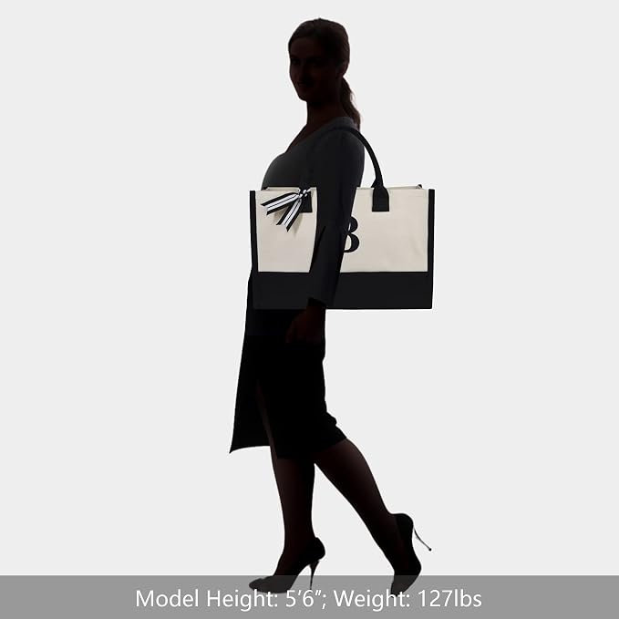 BAGAIL Letter B Versatile tote bag with personalized embroidery and durable canvas, perfect for various occasions and as a thoughtful gift.