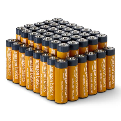 Basics 48-Pack AA Alkaline High-Performance Batteries, 1.5 Volt, 10-Year Shelf Life, Long-lasting, No Leakage