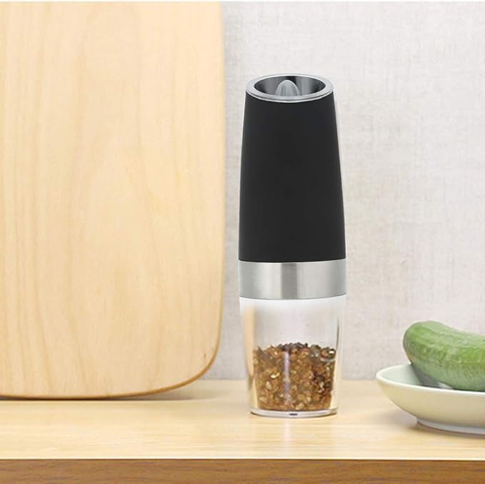 Topyond Pepper Grinder MultiFunctional Electric Grinding Tool Household Pepper Mill Spice Seasoning Grinder Suitable for Kitchen Restaurant Use(Black)