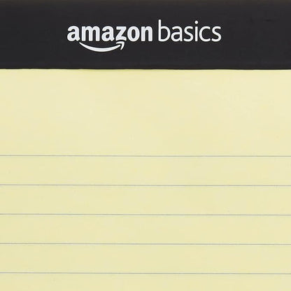 Basics Wide Ruled Lined Writing Note Pad, 8.5" x 11.75", Canary, 600 Perforated Sheets, 12-Pack of 50
