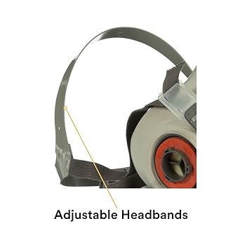 3M Half Facepiece Reusable Respirator 6200, NIOSH, Four-Point Harness, Comfortable Fit, Dual Airline Supplied Air Compatible, Bayonet Connections, Painting, Sanding, Cleaning, Medium