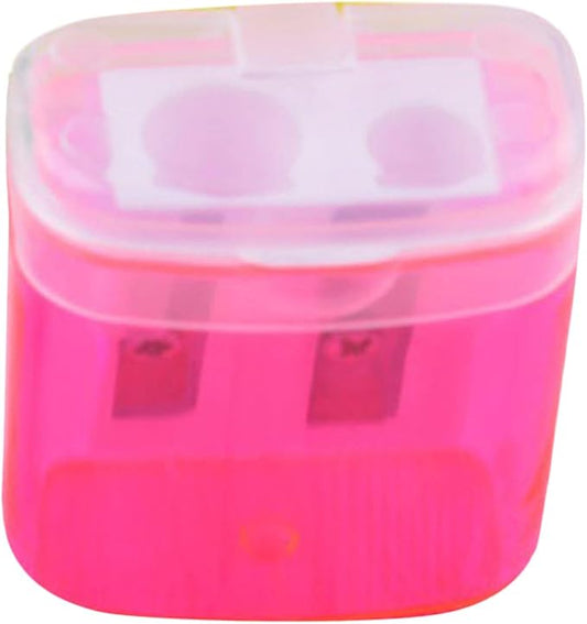 Two Hole Pencil Sharpener Rotating Planer for Students Smooth Stationery Tool with Ergonomic Design (One Size)