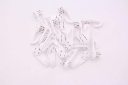 20PCS White Powerful Concrete Hard Wall Drywall Picture Hooks Non-Trace Hanging Hook Traceless Nail Plastic Wall Hook for Picture Photo Frame Clock Hangers(5cm/1.97 Length)