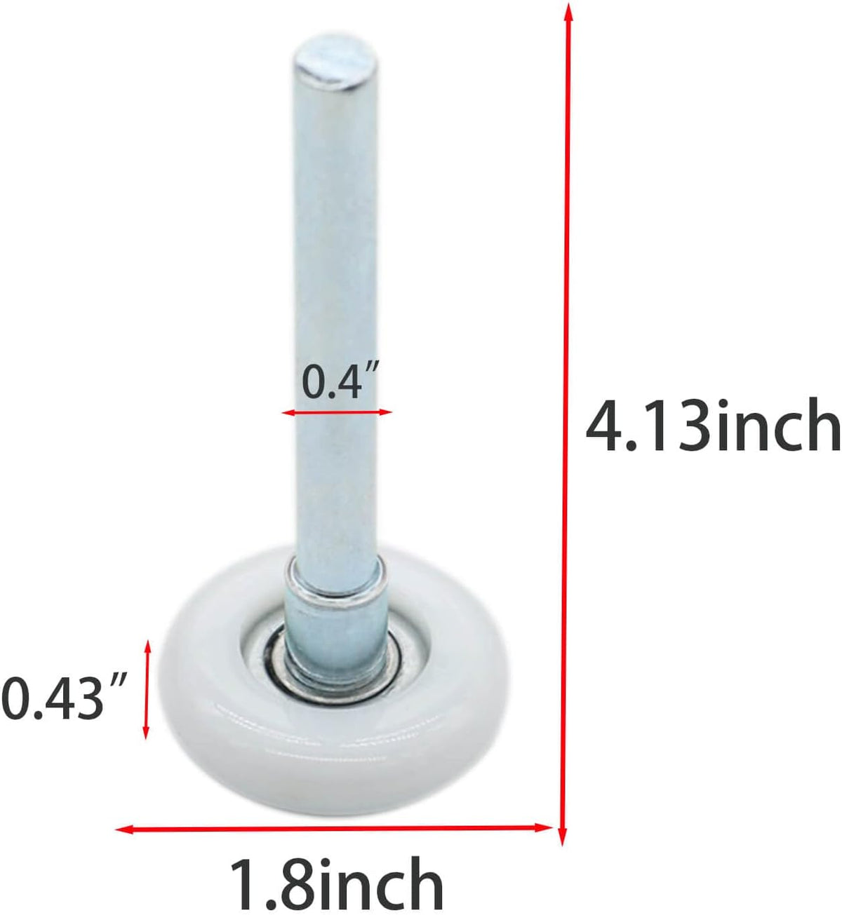 1.8" Nylon Garage Door Roller 4" Stem, Quiet Garage Door Wheels for Garage Door Track Replacement 5 Count