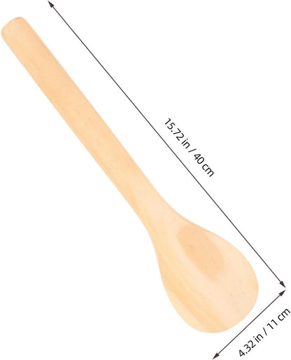 Wooden Rice Paddle Spoon 40cm Long Handle Kitchen Serving Spoon Non-stick Food Paddle for Cooking and Mixing Home Use