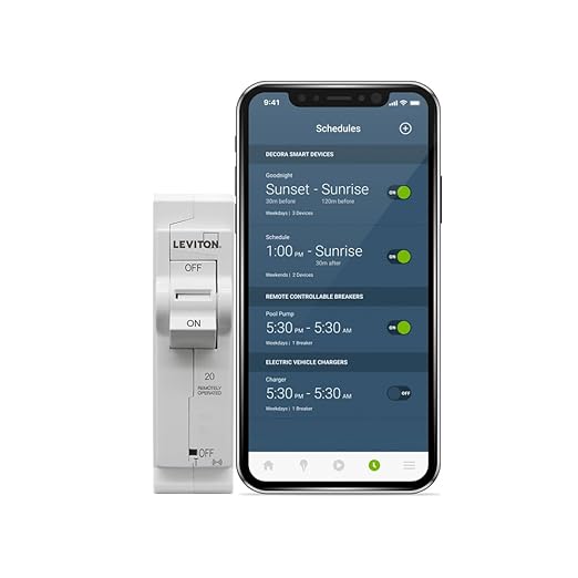 Leviton LB120-ST 2nd Gen Smart Circuit Breaker with Remote Control, Standard, 1-Pole 20 Amp, 120-Volt, 10kA Interrupt Rating