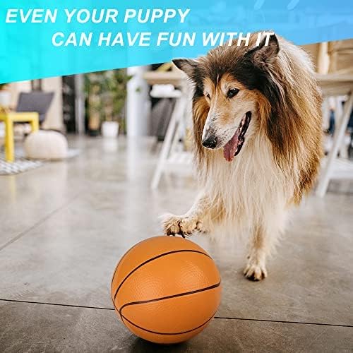 6" Mini Basketball for Kids & Adults, Indoor Basketball for Over-Door Hoop, Toddler Balls Arcade Game 4 Pack (pump not included. Shade of orange is brighter than the picture)