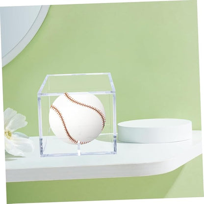 Totority Set of 2 Acrylic Baseball Display Cases Clear Cube Holders Perfect for Collectibles Showcase