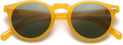 Vintage Polarized Sunglasses for Men Women Round Retro Classic Fashion Eyewear UV400 Protection Sun Glasse
