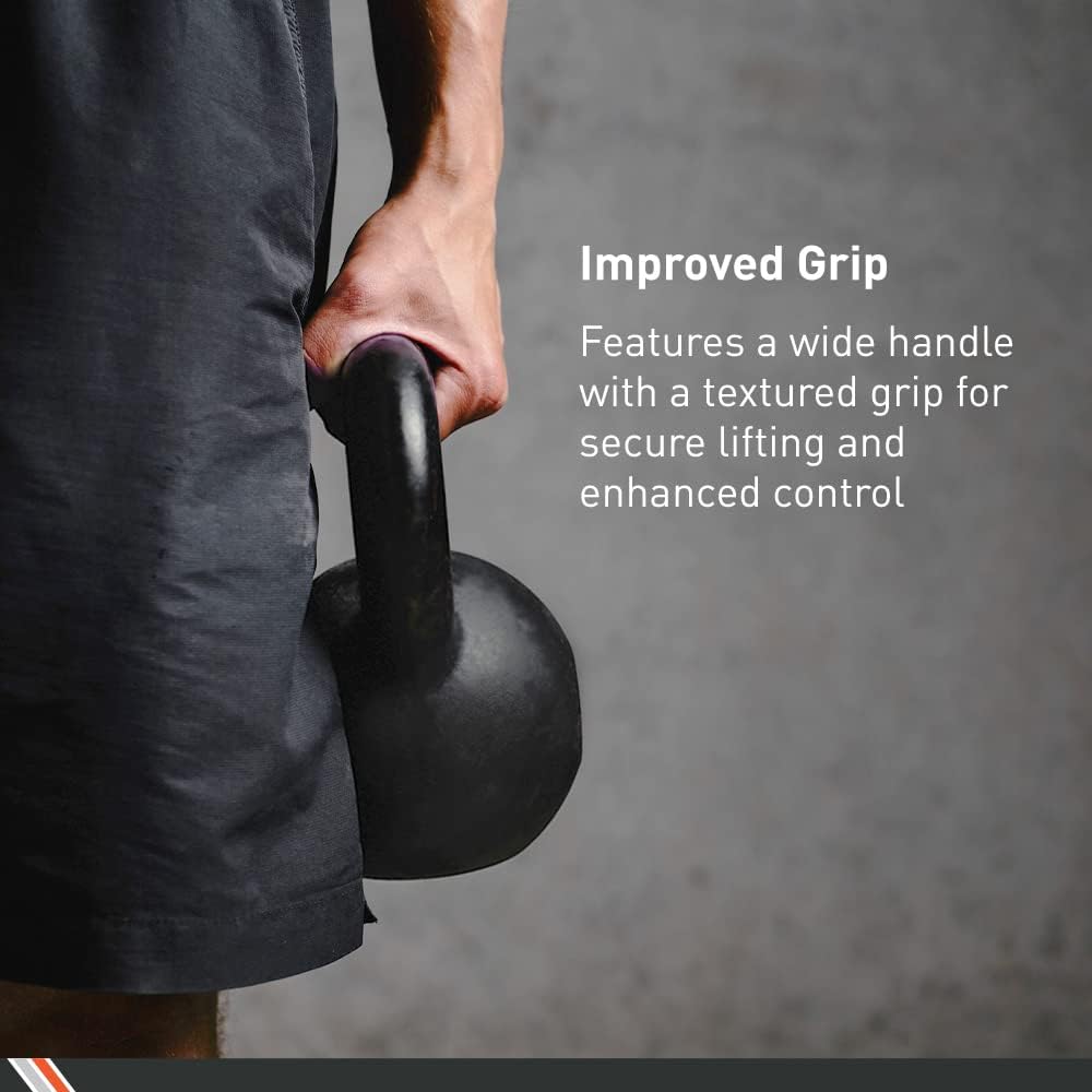 Body Sport Cast Iron Kettlebell, 15 lb. Ц At-Home Gym Equipment Ц Kettlebell Free Weights Ц Strength & Core Training Equipment Ц Cast Iron Resistance Workout Gear