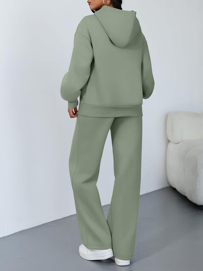 Trendy Queen 2 Piece Lounge Sweat Sets Oversized Sweatshirts & Wide Leg Pants.