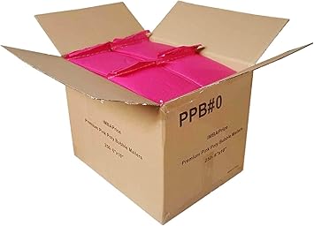 iMBAPrice 6x10 Inches Pink Color Polybubble Bag, 250-Pack Small Size 0 Self Seal Poly Bubble Mailers Padded Packing Envelopes (Total 250 Bags)