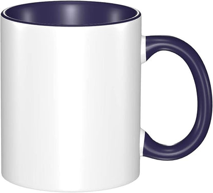 Personalized Coffee Mug Design Your Own Custom with Photo Text Logo Novelty Customized Gifts for Anniversary Birthday Christmas, for Dad, Mom, Husband, Wife 11oz Both Sides Print, Navy