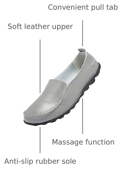 6.5 Size, ANYUETE Women’s Leather Slip On Loafers, Comfortable Walking Flats, Casual Driving Shoes for Work, Office and Daily Wear.