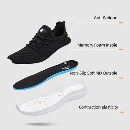 SK·TRIP Women's Walking Shoes Lightweight Breathable Flying Woven Mesh Upper Casual Jogging Shoes Ladies Tennis Shoes Workout Footwear Non-Slip Gym Sneakers for Women