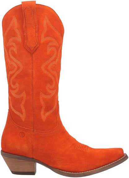 Dingo Womens Out West Embroidered Snip Toe Casual Boots Mid Calf Mid Heel 2-3"