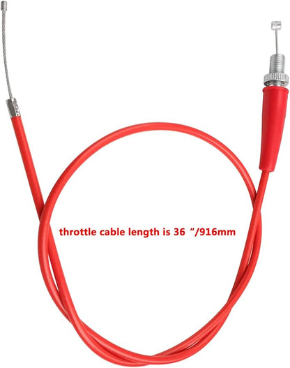 36'' Throttle Cable for SSR70 SSR110 SSR125 50cc 70cc 110cc 125cc Tao Tao DB14 DB24 DB27 Baja Dirt Runner DR70 DR90 DR125 Apollo RFZ XR50 XR70 Coolster Roketa Chinese Pit Dirt Bike Motor Red