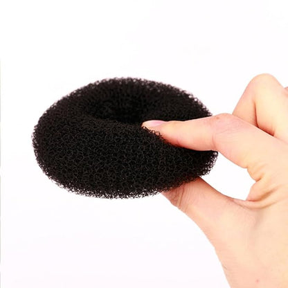 Generic 1PC Hair Donut Bun Maker – Large Ring-Style Chignon Shaper for Thick and Long Hair – 3.5 Inch Black Doughnut Shaper