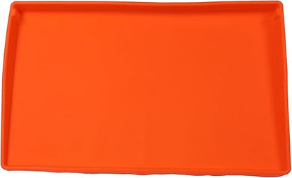 Orange Silicone Griddle Mat Heat Resistant Outdoor BBQ Protective Cover Mat with Foldable Design for Portable Use (43x26x4cm/16.9x10.2x1.6in)
