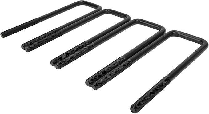 Rear Suspension U Bolt, 10in Black Steel Rear Axle U Bolts Heavy Duty Bend U Bolts Replacement for 1500